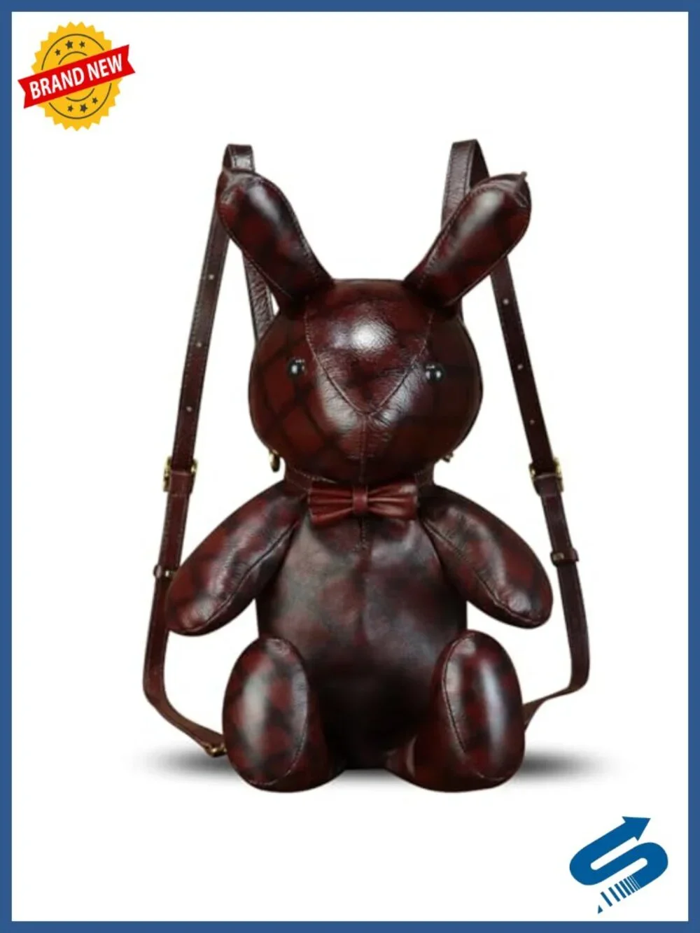 Genuine Leather Rabbit Shape Backpack Convertible Crossbody Satchel